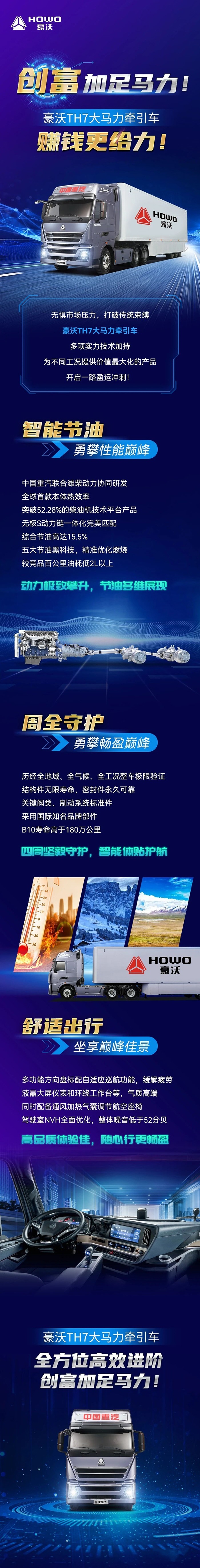 創(chuàng)富加足馬力！豪沃TH7大馬力牽引車，賺錢更給力！